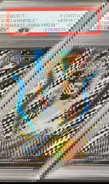 2023 Panini Select #TUR-TLA Trevor Lawrence Turbocharged Zebra Prizm SSP PSA 10