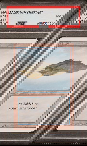 1994 Magic The Gathering Revised Island PSA 7