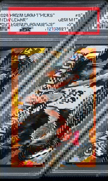 2024 PANINI DRAFT PICKS CAMPUS LEGENDS CAITLIN CLARK ORANGE ICE #5 RC PSA 10