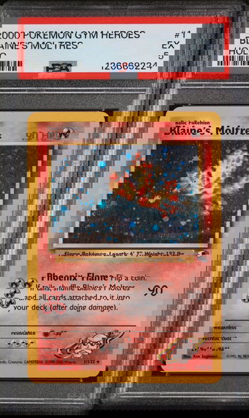 2000 Pokemon Gym Heroes Holo Blaine's Moltres #1 PSA 5