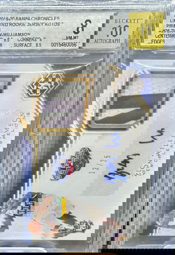 Zion Williamson 2019-20 Chronicles Limited Rookie Patch Auto RPA /25 BGS 8