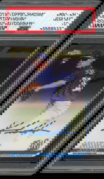 2019 Topps Chrome Keston Hiura Base Auto PSA 10