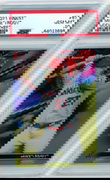 2021 Finest #57 Mike Trout Gold Refractor PSA 10 GEM MINT!