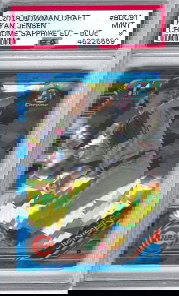 2019 Bowman Draft Ryan Jensen Chrome Sapphire Ed_Blue PSA 9 Mint