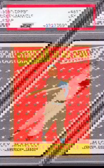 1958 TOPPS ALL STAR MICKEY MANTLE PSA 5