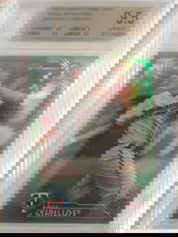 2016 Bowman Chrome Alex Kirilloff Green BGS 9.5