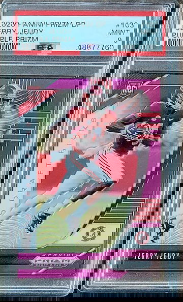 2020 SP JERRY JEUDY Panini PURPLE PRIZM Draft Picks PSA 9 POP 6 Rookie RC #103