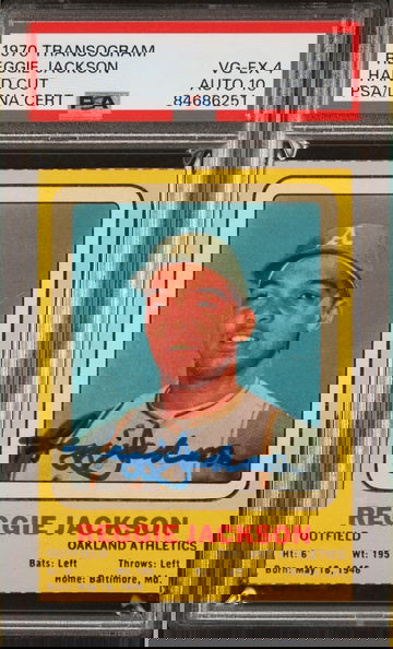1970 Transogram Reggie Jackson Autograph PSA 4 Auto 10