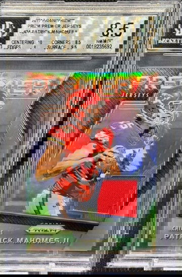 2017 Panini Prizm #24 Patrick Mahomes RC Premier Jerseys BGS 8.5 [Player-Worn]