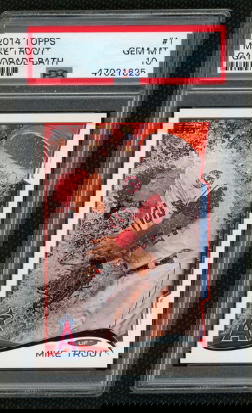 2014 Mike Trout Topps Gatorade Bath #1 Variation SP PSA 10 Gem Mint 