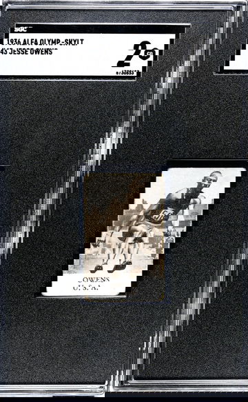 1936 Alfa Olmp.-skylt Olympiska Jesse Owens #43 Olympics Track & Field HOF