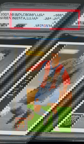 Andres Iniesta 2002 Mundi Cromo Liga Rookie RC #666 Mundicromo PSA 8