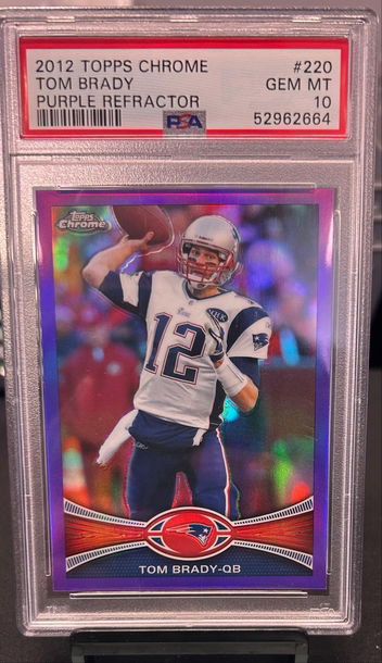 2012 Topps Chrome Tom Brady Purple Refractor /499 PSA 10