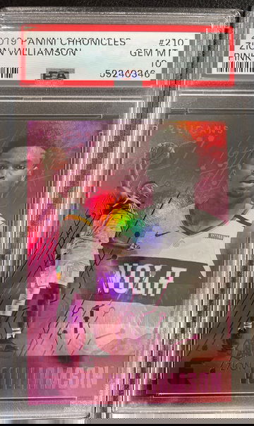 2019-20 Panini Chronicles Zion Williamson Essentials Pink Rookie Gem Mint PSA 10