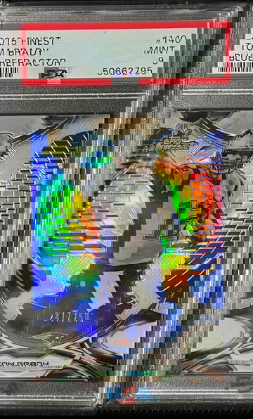 2015 Topps Finest Blue Refractor /250 Tom Brady PSA 9