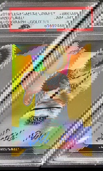 2018 Leaf Metal Draft Lamelo Ball Auto Gold 1/1 PSA 8 NM-MT