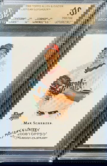 2008 Topps Allen & Ginter Max Scherzer RC Pristine BGS 10 POP 7