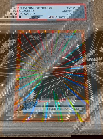 2019 Donruss 🏀 Tyler Herro Orange Laser Rookie #212 PSA 9  Miami Heat RC SP 🔥