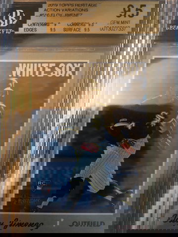 ELOY JIMENEZ 2019 TOPPS HERITAGE ACTION VARIATION ROOKIE BGS 9.5 RC