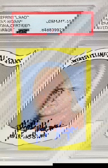 1982 Wrestling All Stars RP Hulk Hogan RC #2 - PSA DNA AUTO 10 GEM MINT Rookie Reprint card