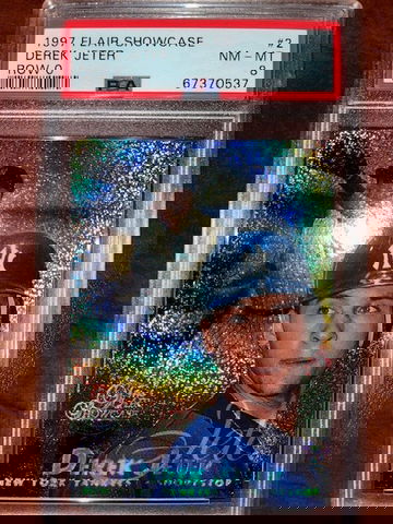 1997 Flair Showcase Derek Jeter Row 0 PSA 8