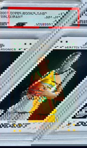 2007 Topps Rookie Card Kevin Durant RC #2 PSA 8 NM-MT