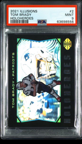 💎🐐2021 Panini Illusions TOM BRADY Holo Heroes #HHTB-2 PSA 9 SSP Patriots 💎🧨