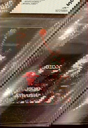 1985-86 Bulls pocket schedule Michael Jordan