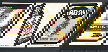 1973 Topps Wacky Packages Stickers Non Sport Card Lot 3, 3rd Series Short Prints, 1A, ARRGH, Raw Leaves 