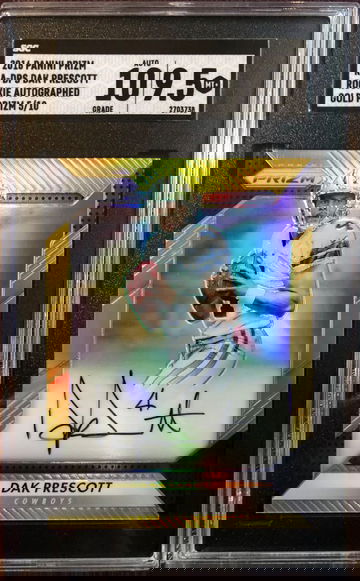 2016 Panini Prizm #RA-DPS Dak Prescott Rookie Autographed Gold Prizm 5/10 SGC 9.5 