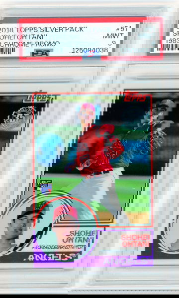 2018 Topps Silver Pack #51 Shohei Ohtani 1983 Chrome Promo Rookie! PSA 9 MINT!