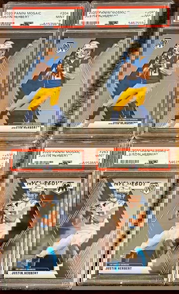 Lot of 4x Mosaic Justin Herbert PSA 9