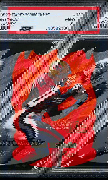 Jerry Rice 1997 Flair Showcase Hot Hands PSA 9