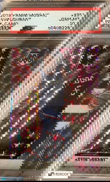 Kevin Durant 2019 Panini Mosaic PINK CAMO PSA 10 Gem Mint #251 Team USA POP 180