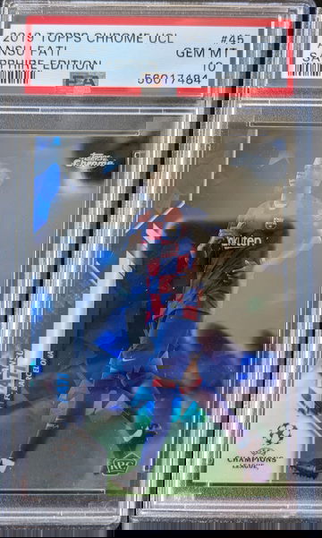 2019 Topps Chrome UCL Ansu Fati Sapphire PSA 10