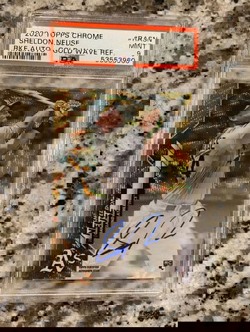 2020 Topps Chrome Sheldon Neuse Gold Wave Auto 43/50