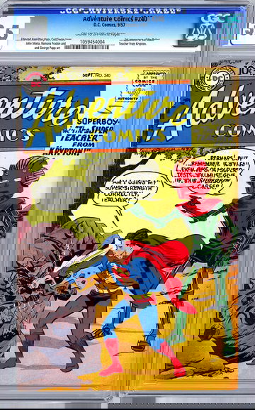 ADVENTURE COMICS #240 CGC 3.5 CURT SWAN CVR RAMONA FRADON ART SUPERBOY 1957