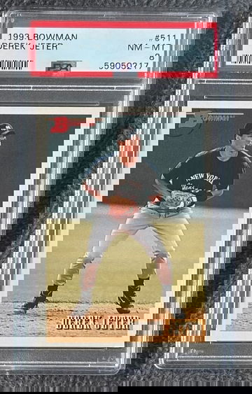 1993 BOWMAN DEREK JETER Rookie Card RC PSA 8