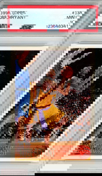 1996 TOPPS KOBE BRYANT #138 ROOKIE RC LOS ANGELES LAKERS HOF PSA 9 MINT