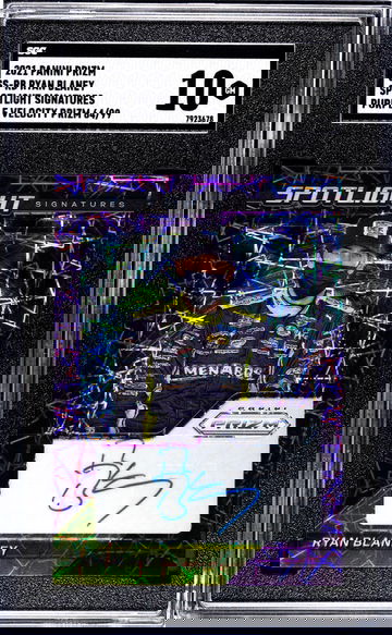 2021 Panini Prizm Spotlight Purple Ryan Blaney #SS-RB Auto 64/99 SGC 10