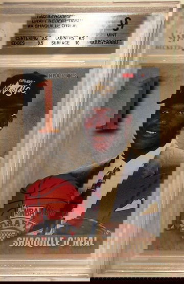 1992-93 NBA HOOPS DRAFT REDEMPTION #A SHAQUILLE O'NEAL ROOKIE BGS 9 MINT