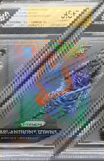 2015-16 Prizm Karl-Anthony Towns #328 Rc Silver Prizms BGS 9.5
