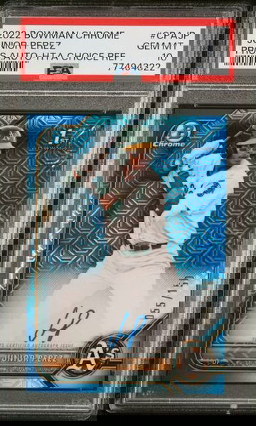 2022 Bowman Chrome Junior Perez CPA-JP Blue Mojo Refractor /150 PSA 10 Athletics