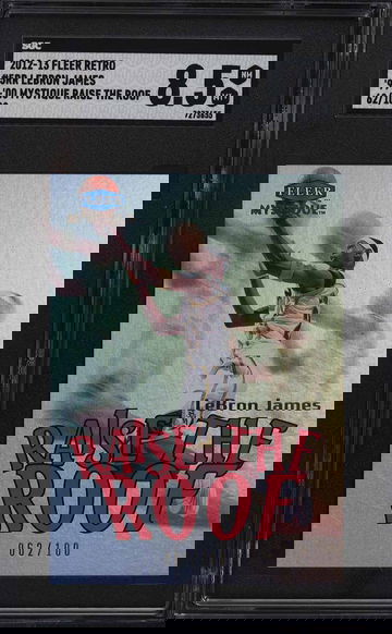 2012 FLEER RETRO '99 MYSTIQUE RAISE THE ROOF LEBRON JAMES /100 #5RR SGC 8.5