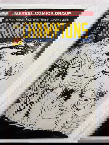 The Champions #1 Dynamic Forces Sketch Edition Limited 2500 (Marvel 2016) w/CoA