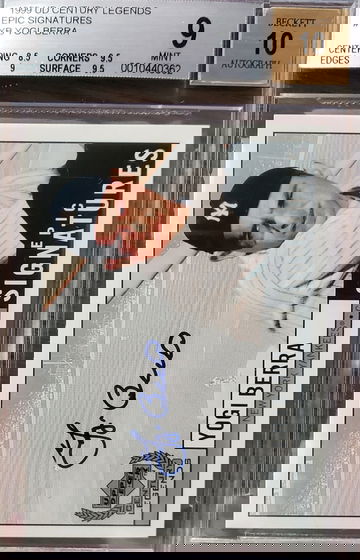 1999 Upper Deck Century Legends Epic Signatures Yogi Berra Auto BGS 9