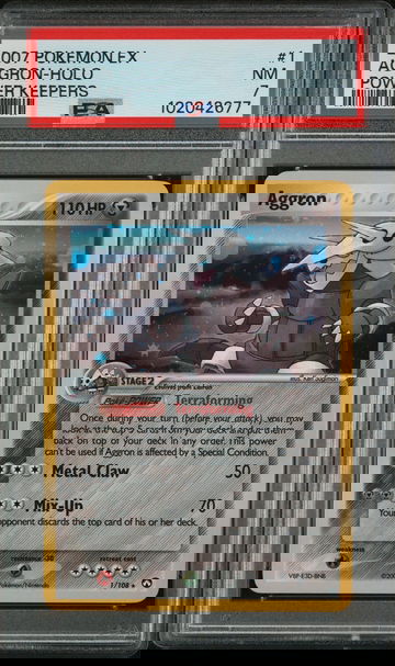 2007 Pokémon EX Power Keepers Aggron #1/108 Holo PSA 7