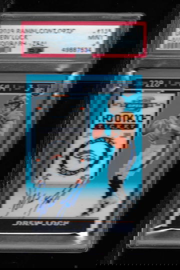 2019 PANINI CONTENDERS OPTIC DREW LOCK TEAL AUTO PSA 9