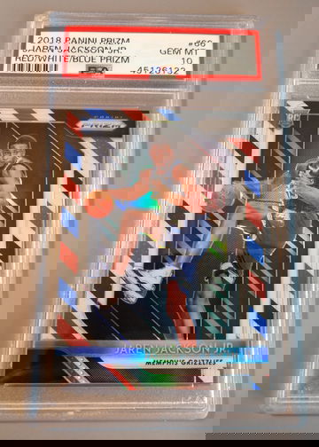 2018 Panini Prizm Jaren Jackson JR Red White Blue Prizm PSA 10 #66