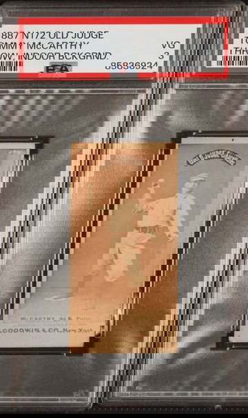 Tommy McCarthy 1887 Old Judge N172 Throw Indoor Background HOF RC PSA 3